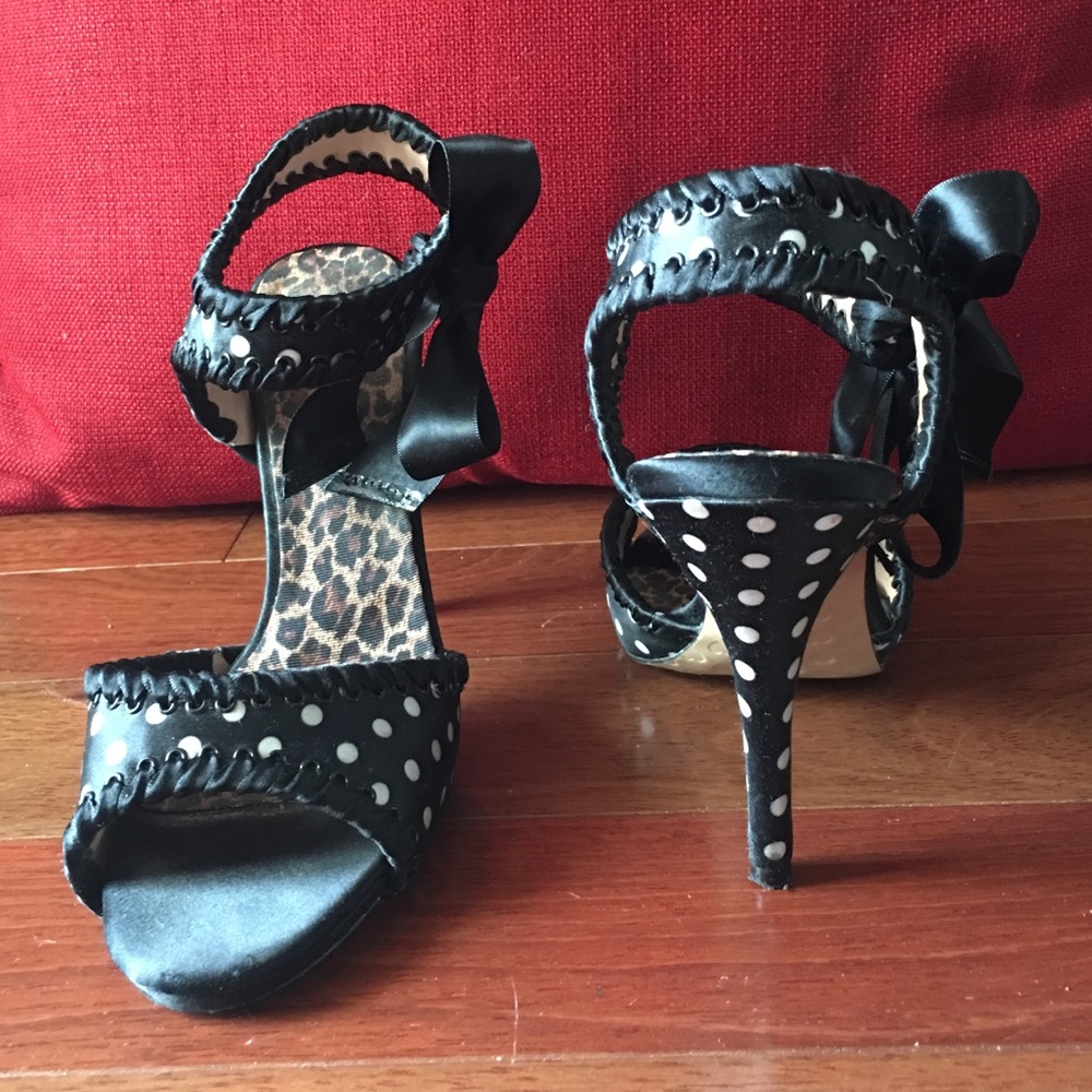 Black & White Polkadot Heels - Betsey Johnson